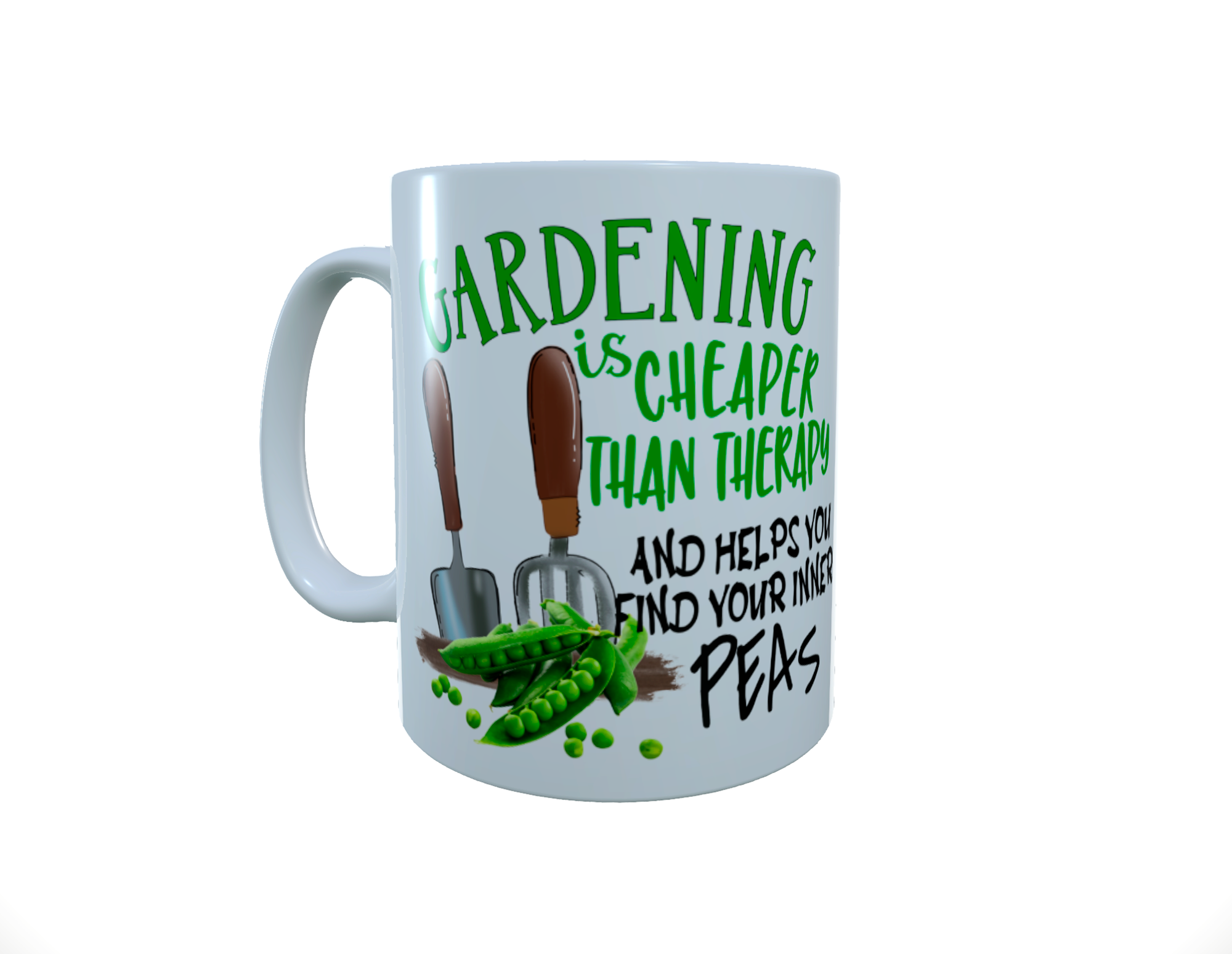 Gardening Is Cheaper Than Therapy And You Get Inner Peas Mug - Click Image to Close